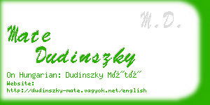 mate dudinszky business card